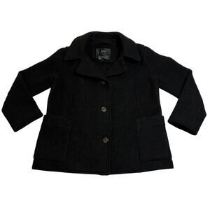 J. Crew 100% Italian Boiled Wool Short Coat Size 2 Minimalist Outerwear Preppy